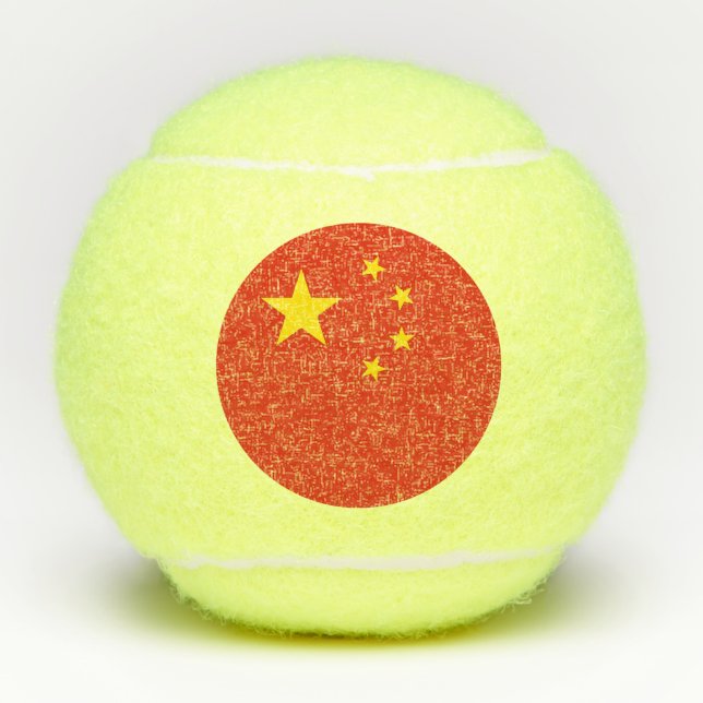 Penn-Tennisball mit Fahne der China Tennisbälle (Vorderseite)