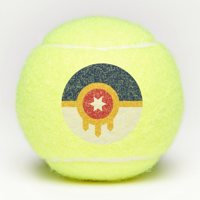Penn Tennisball mit Flagge von Tulsa, Oklahoma Tennisbälle (Vorderseite)