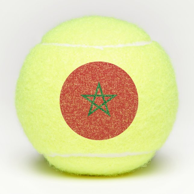 Penn-Tennisball mit marokkanischer Flagge Tennisbälle (Vorderseite)