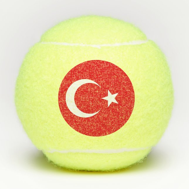 Penn-Tennisball mit türkischer Flagge Tennisbälle (Vorderseite)
