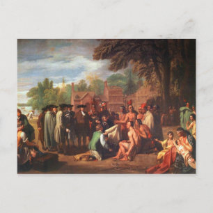 Penn-Vertrag mit Amerikanischen Ureinwohnern Postkarte