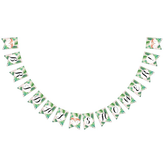 Pennant Bunting Brautparty Flamingo Leaf Stripe Wimpelkette (Alle)