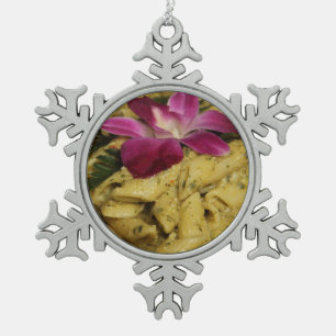 Penne Teigwaren-Teller Schneeflocken Zinn-Ornament