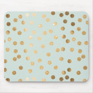Penner Minze und Gold Glitzer City Dots Mousepad