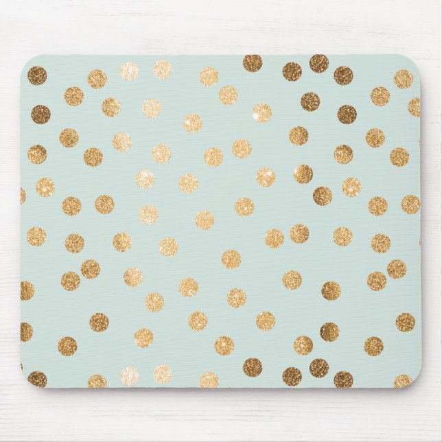 Penner Minze und Gold Glitzer City Dots Mousepad (Vorne)