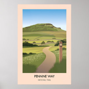 Pennine Way National Trail Moderner Reiseplakat Poster