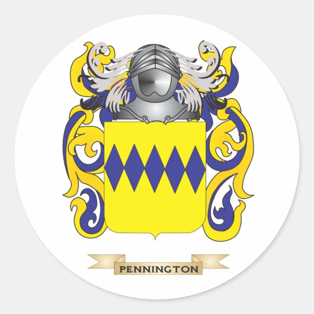 Pennington Coat of Arms (Familienwappen) Runder Aufkleber (Vorderseite)