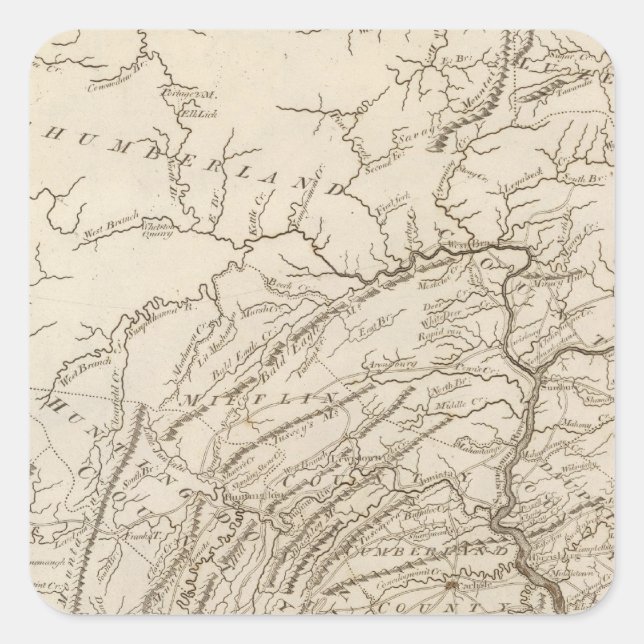 Pennsylvania 5 quadratischer aufkleber (Vorderseite)