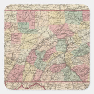 Pennsylvania 6 quadratischer aufkleber