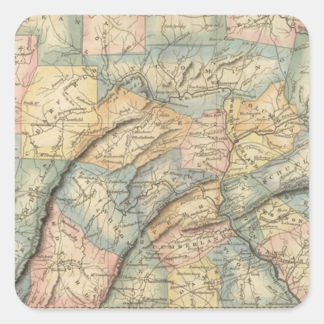 Pennsylvania 8 quadratischer aufkleber (Vorderseite)