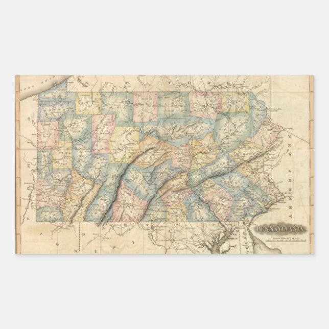 Pennsylvania 8 rechteckiger aufkleber (Vorderseite)