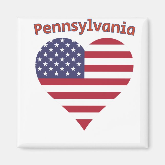 Pennsylvania American Flag Heart Magnet (Vorne)
