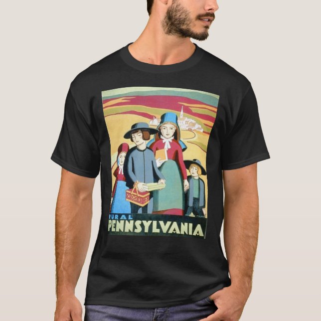 Pennsylvania Amish Travel Poster T - Shirt (Vorderseite)