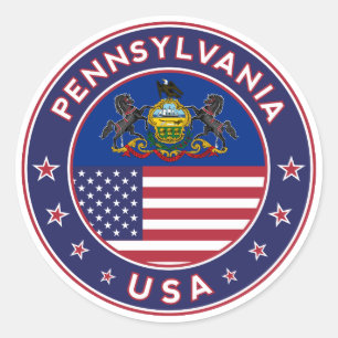 Pennsylvania-Aufkleber, Handy-Gehäuse, Totbeutel Runder Aufkleber