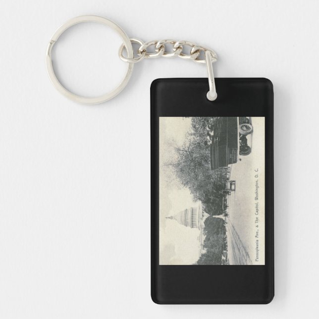 Pennsylvania Ave, Washington DC Vintag Style Schlüsselanhänger (Vorderseite)