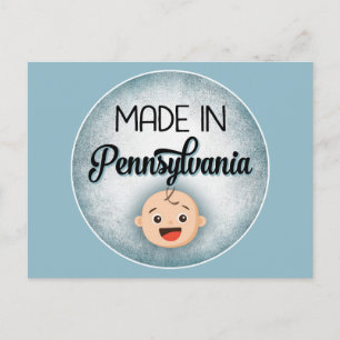 Pennsylvania Baby Funny Blue New Boy Postcard Postkarte