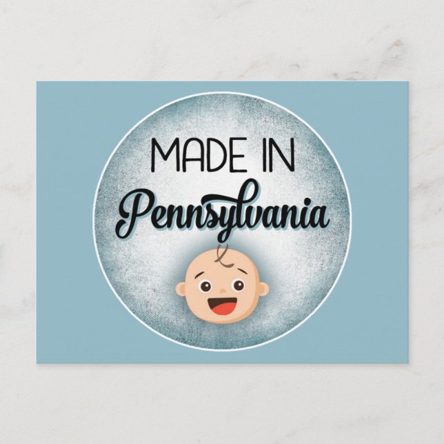 Pennsylvania Baby Funny Blue New Boy Postcard Postkarte (Vorderseite)