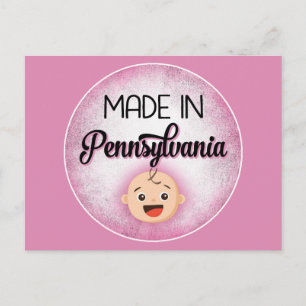 Pennsylvania Baby Funny Pink New Girl Postcard Postkarte