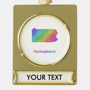 Pennsylvania Banner-Ornament Gold