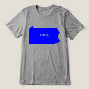Pennsylvania Belong Staat Karte Tri-Blend Shirt