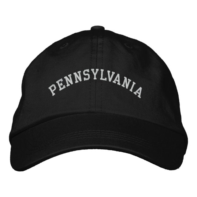 Pennsylvania bestickte, einstellbare Cap Black Bestickte Baseballkappe (Vorderseite)