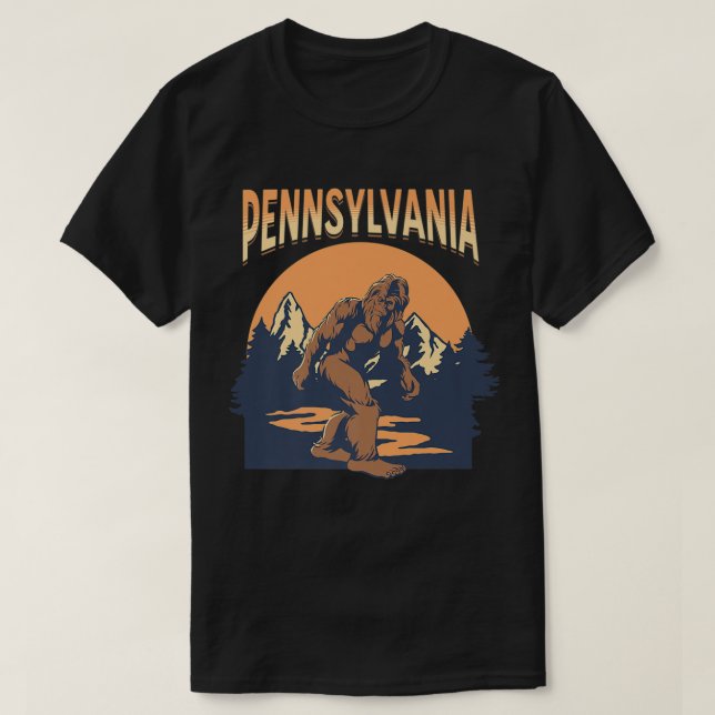 Pennsylvania Bigfoot Mountains Bäume Natur Außenbe T-Shirt (Design vorne)