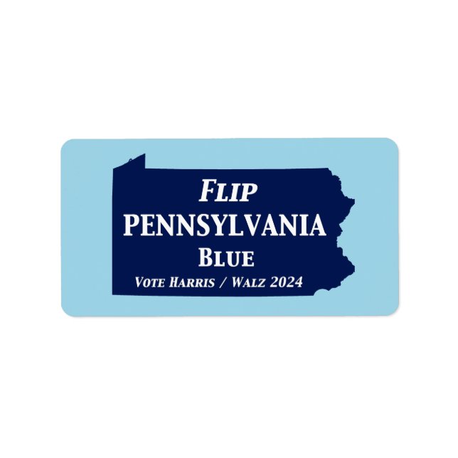 Pennsylvania Blue im Jahr 2024 gedreht Adressaufkleber (Vorne)