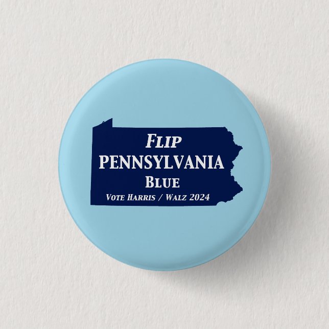 Pennsylvania Blue im Jahr 2024 gedreht Button (Vorderseite)