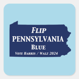 Pennsylvania Blue im Jahr 2024 gedreht Quadratischer Aufkleber