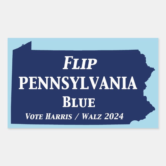 Pennsylvania Blue im Jahr 2024 gedreht Rechteckiger Aufkleber (Vorderseite)