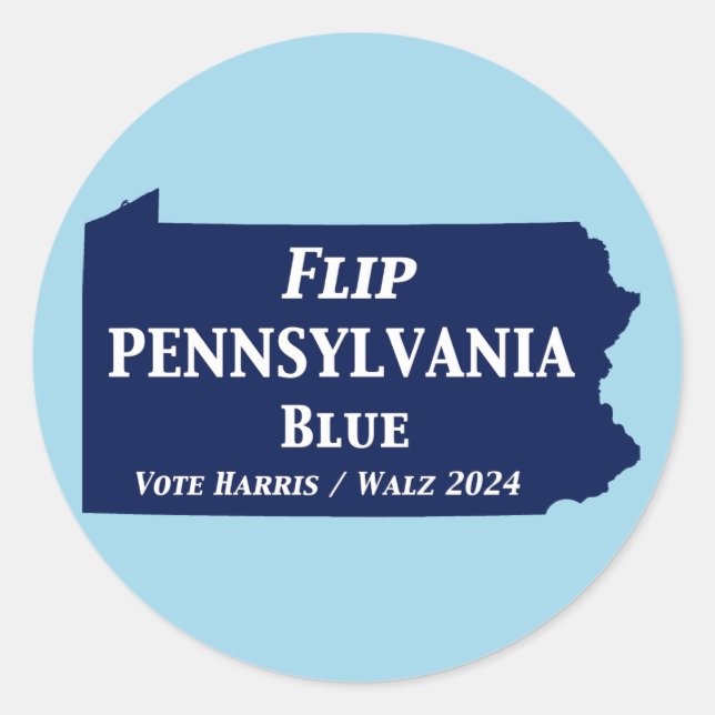 Pennsylvania Blue im Jahr 2024 gedreht Runder Aufkleber (Vorderseite)