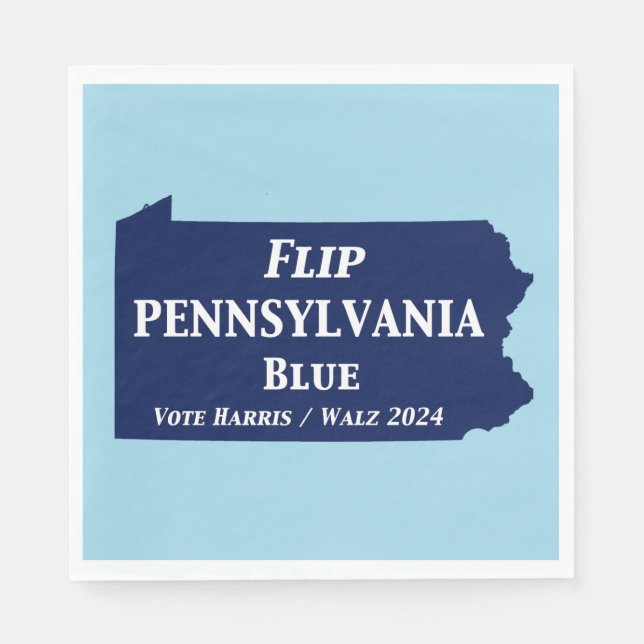 Pennsylvania Blue im Jahr 2024 gedreht Serviette (Vorderseite)