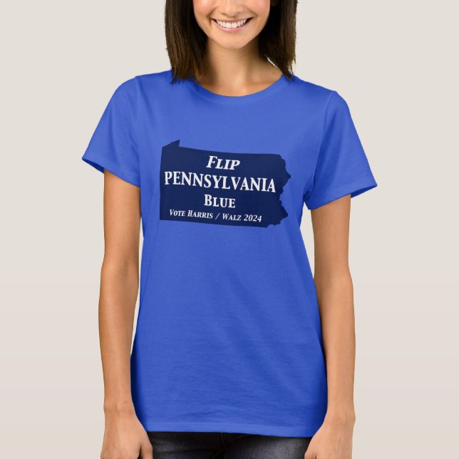 Pennsylvania Blue im Jahr 2024 gedreht T-Shirt (Vorderseite)