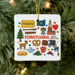Pennsylvania Custom Family Trip Christmas Keramikornament