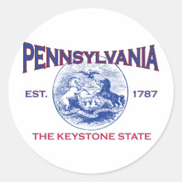 PENNSYLVANIA Der Keystone-Staat Runder Aufkleber
