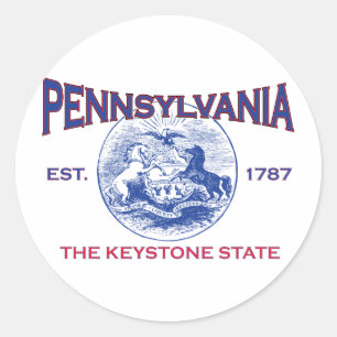 PENNSYLVANIA Der Schlüssestaat Runder Aufkleber