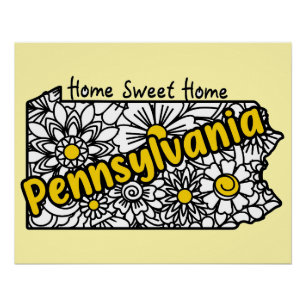 Pennsylvania Doodle Blume Poster