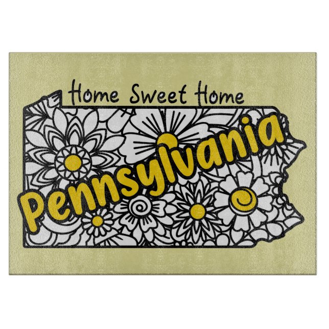 Pennsylvania Doodle Blume Schneidebrett (Vorderseite)