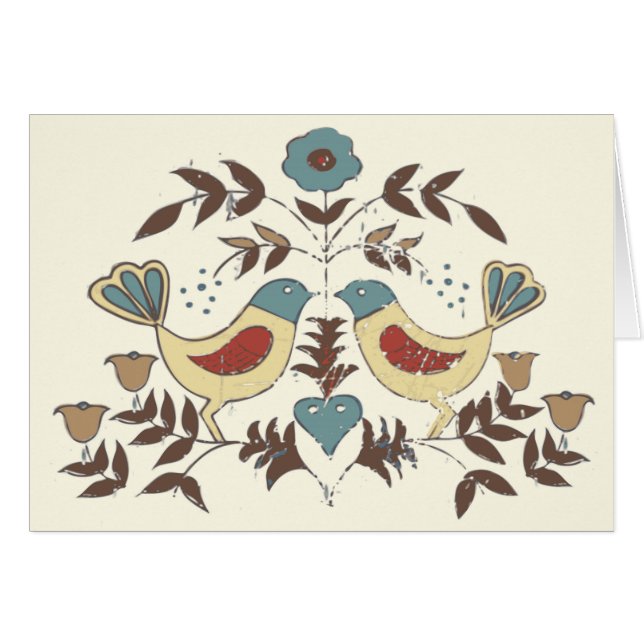 Pennsylvania Dutch Amish Hex Sign Bird Americana (Vorderseite (Horizontal))