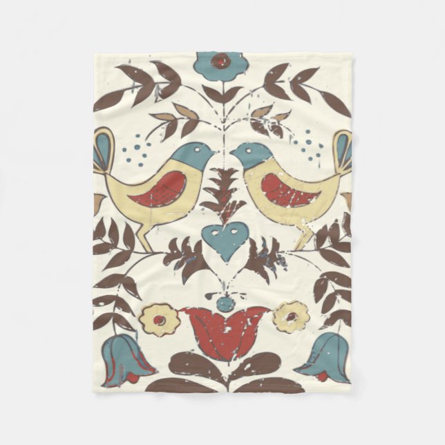 Pennsylvania Dutch Amish Hex Sign Bird Americana Fleecedecke (Vorderseite)