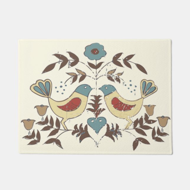 Pennsylvania Dutch Amish Hex Sign Bird Americana Fußmatte
