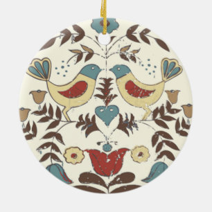 Pennsylvania Dutch Amish Hex Sign Bird Americana Keramikornament