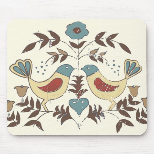Pennsylvania Dutch Amish Hex Sign Bird Americana Mousepad (Vorne)