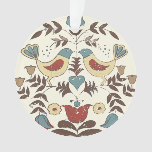 Pennsylvania Dutch Amish Hex Sign Bird Americana Ornament (Vorderseite)