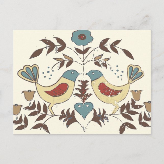 Pennsylvania Dutch Amish Hex Sign Bird Americana Postkarte (Vorderseite)