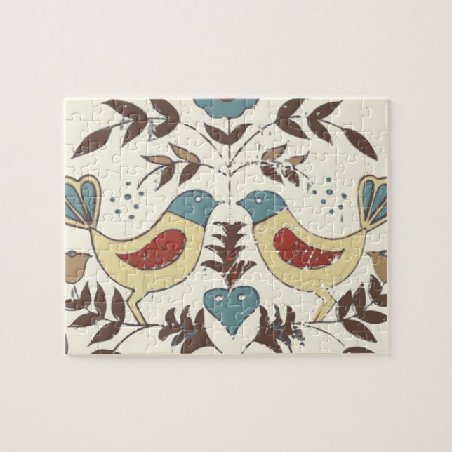 Pennsylvania Dutch Amish Hex Sign Bird Americana Puzzle (Horizontal)