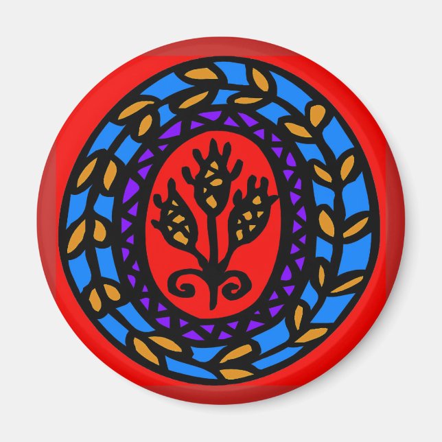 Pennsylvania Dutch Hex Sign Hops Magnet (Vorne)