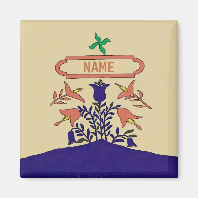 Pennsylvania Dutch Hex Sign, Name hinzufügen Magnet (Vorne)