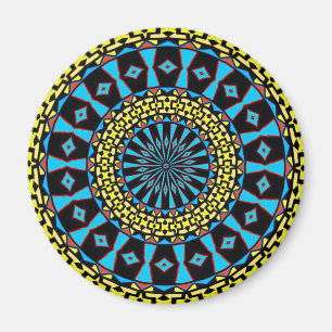 Pennsylvania Dutch Hex Sign Spring Blue Circles Magnet