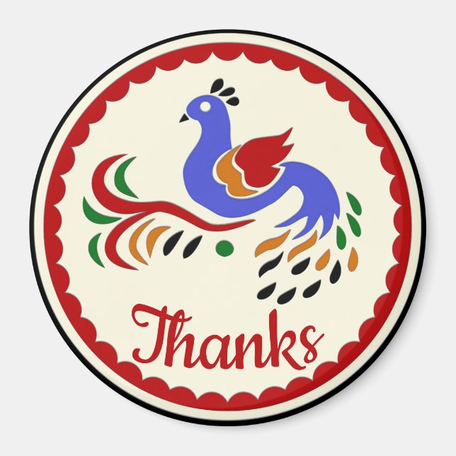 Pennsylvania Dutch Hex Sign , Text hinzufügen Magnet (Vorne)